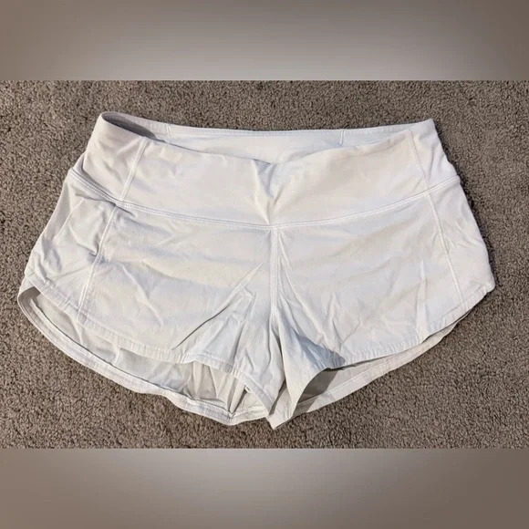 Lululemon Speed Up Short 2.5” White Run Shorts Swift Built-In Liner Size 4 - Picture 7 of 9